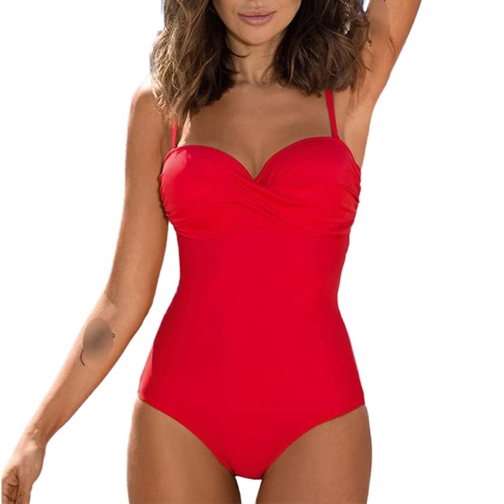 Women's One-Piece Swimsuit Push up with tummy Control, medium
